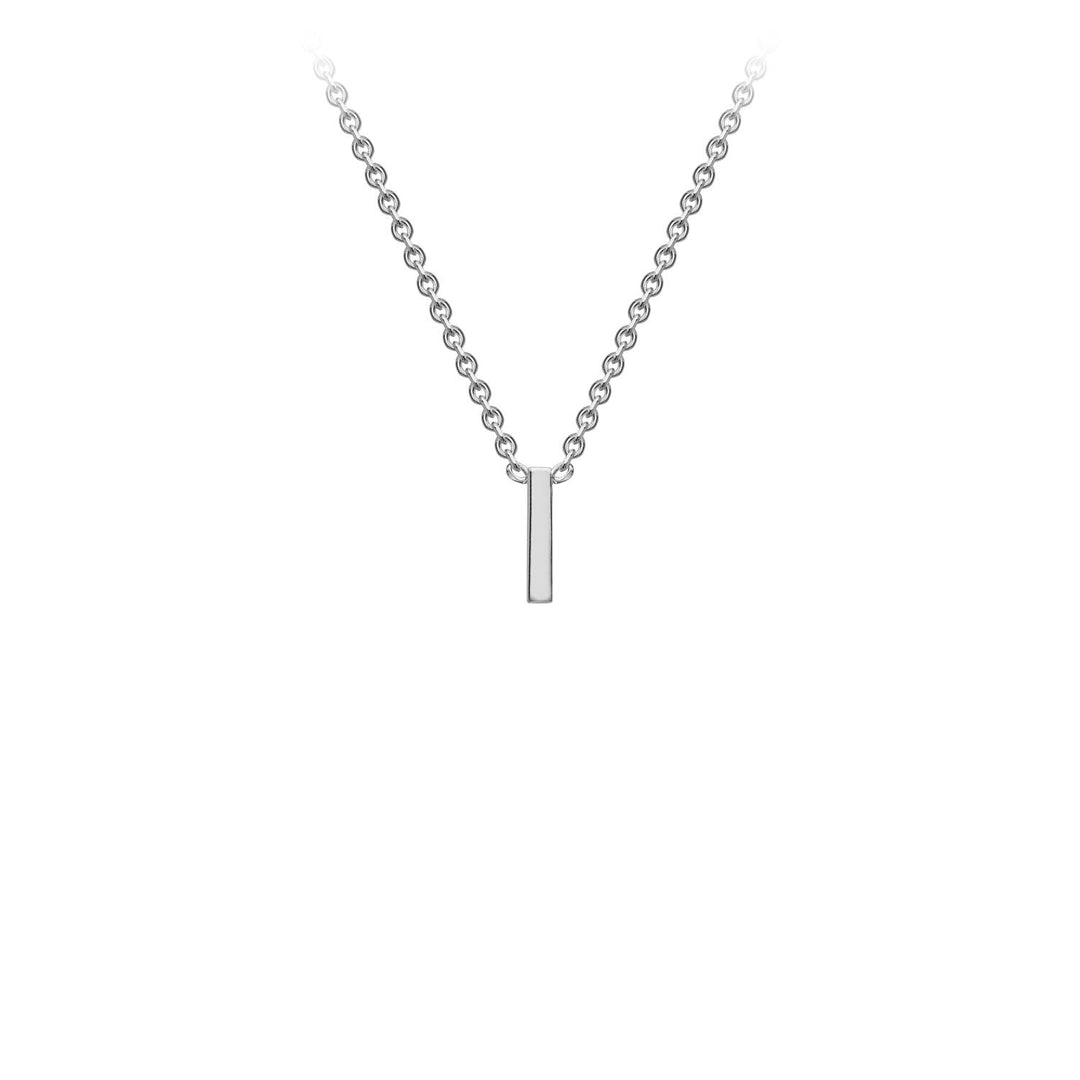 9K White Gold 'I' Initial Adjustable Letter Necklace 38/43cm