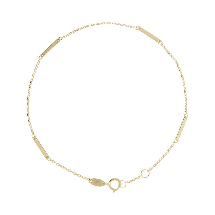 9K Yellow Gold Forzatina Plate Bracelet 18cm