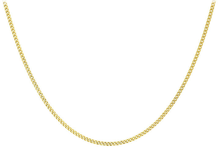 9K Yellow Gold 40 Diamond Cut Curb Chain 46cm