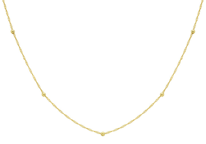 9K Yellow Gold Solid Ball Twist Necklace 45cm