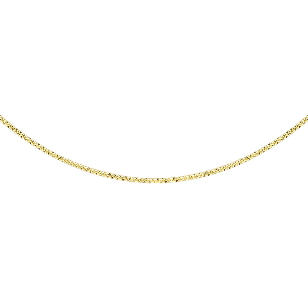 9K Yellow Gold 22 Diamond Cut Box Chain 40cm