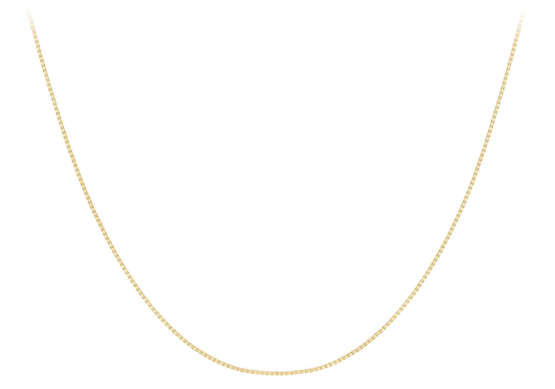 9K Yellow Gold Solid Venetian Box Chain 40-45cm