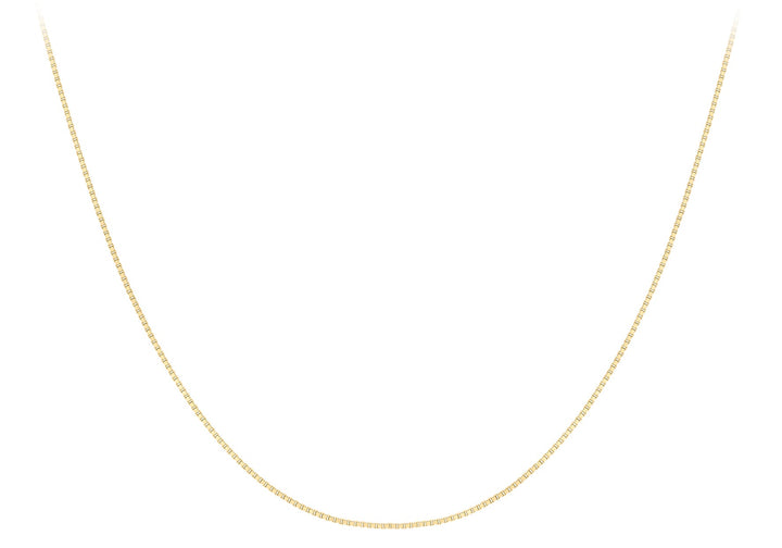 9K Yellow Gold Solid Venetian Box Chain 40-45cm