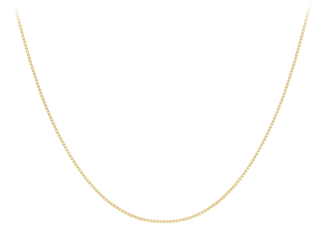 9K Yellow Gold Solid Venetian Box Chain 45-50cm