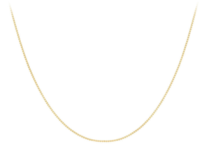 9K Yellow Gold Solid Venetian Box Chain 45-50cm