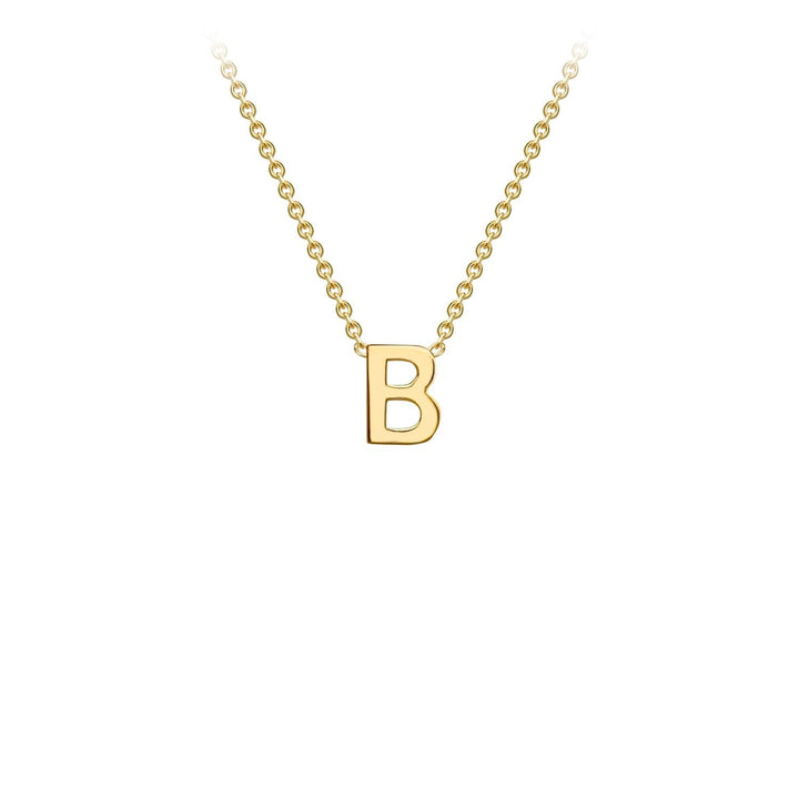 9K Yellow Gold 'B' Initial Adjustable Letter Necklace 38/43cm