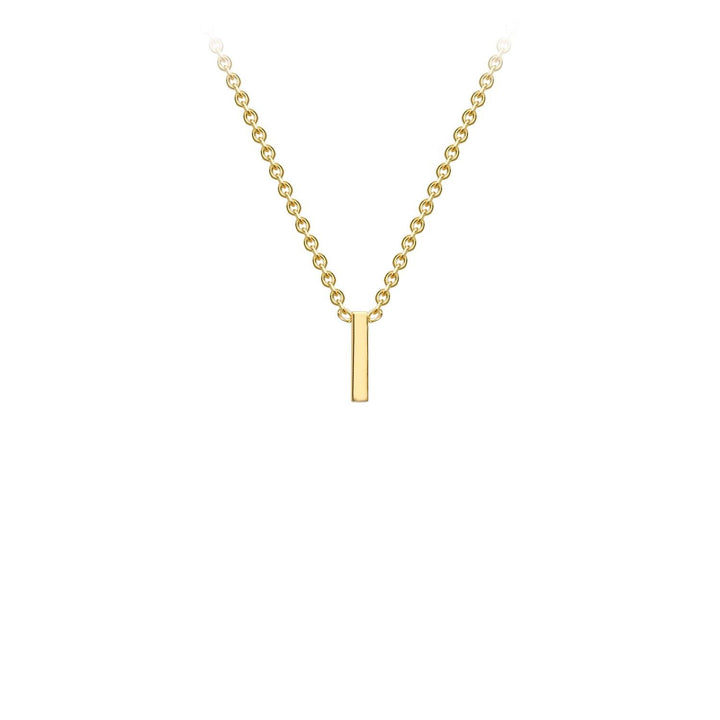 9K Yellow Gold 'I' Initial Adjustable Letter Necklace 38/43cm
