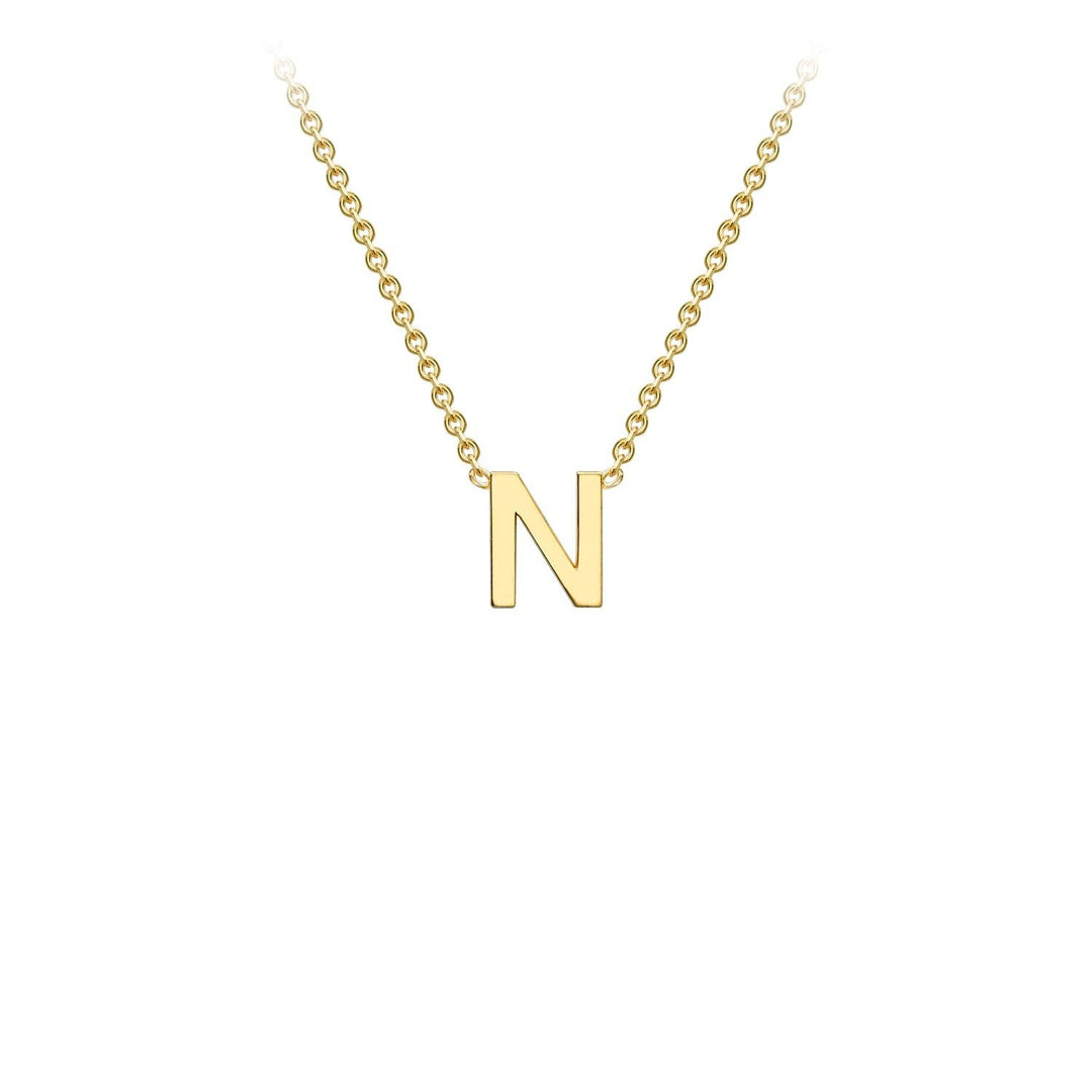 9K Yellow Gold 'N' Initial Adjustable Letter Necklace 38/43cm