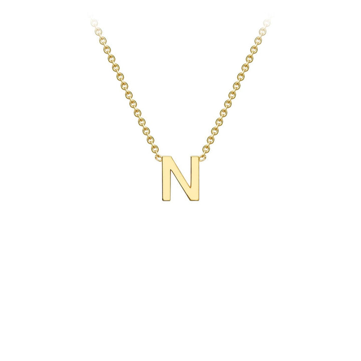 9K Yellow Gold 'N' Initial Adjustable Letter Necklace 38/43cm