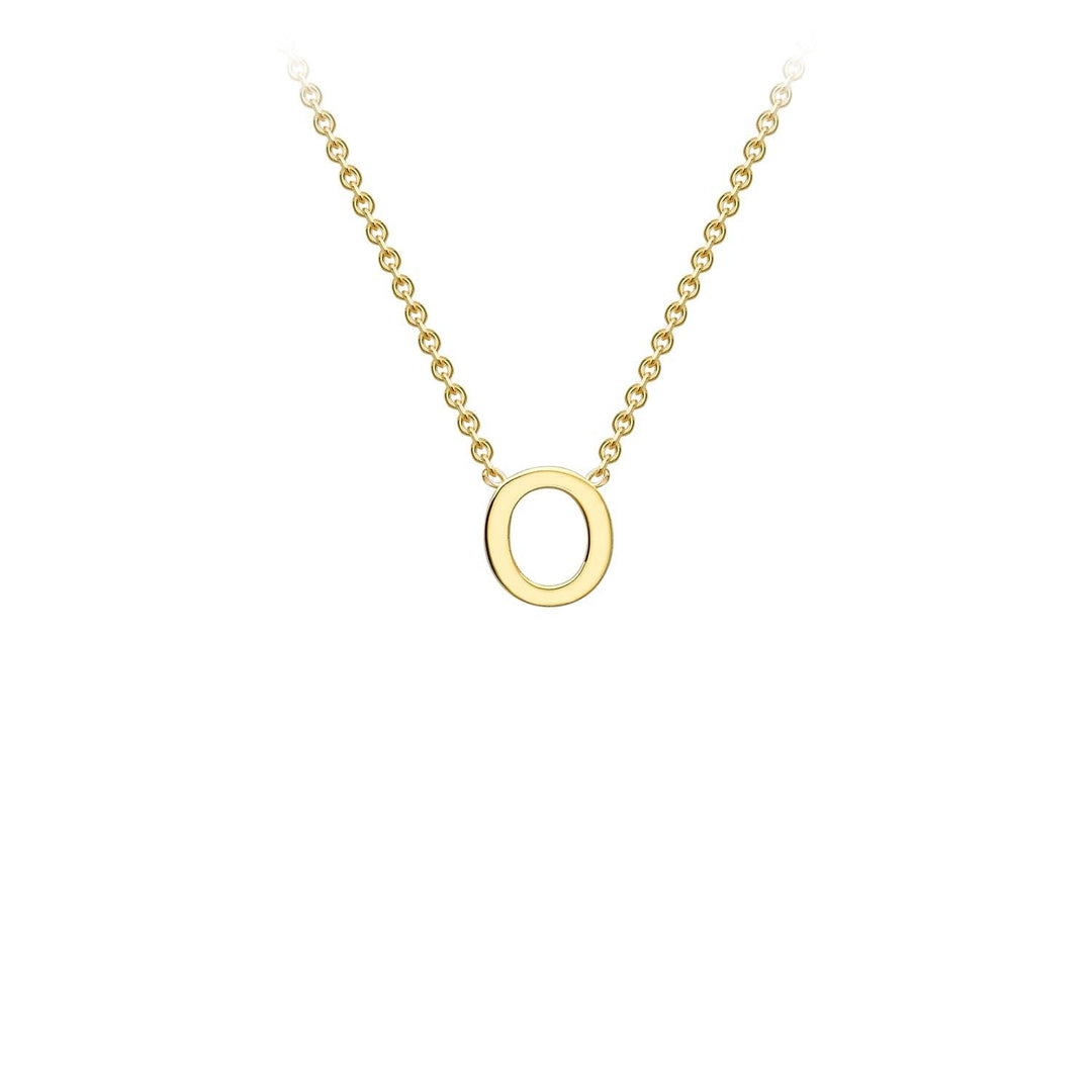 9K Yellow Gold 'O' Initial Adjustable Letter Necklace 38/43cm
