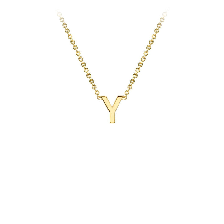 9K Yellow Gold 'Y' Initial Adjustable Letter Necklace 38/43cm