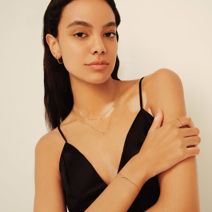 Ania Haie 14kt Gold White Sapphire Drop Necklace