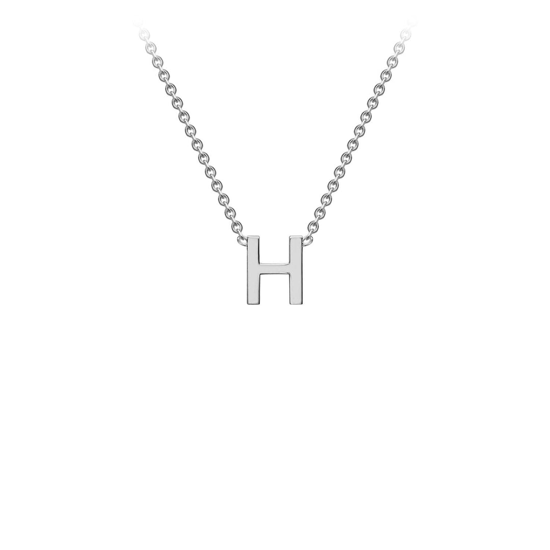 9K White Gold 'H' Initial Adjustable Letter Necklace 38/43cm