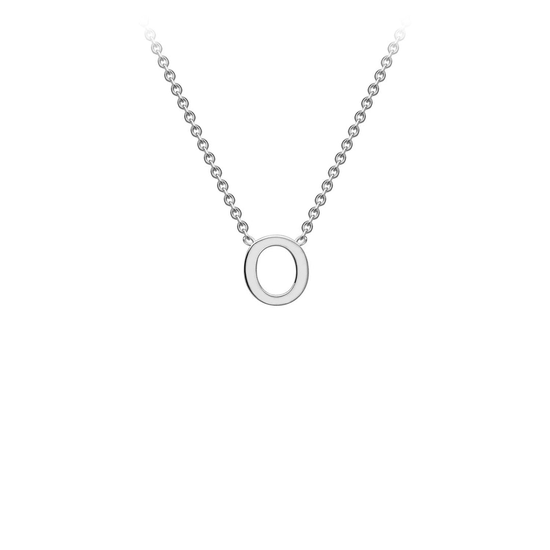 9K White Gold 'O' Initial Adjustable Letter Necklace 38/43cm