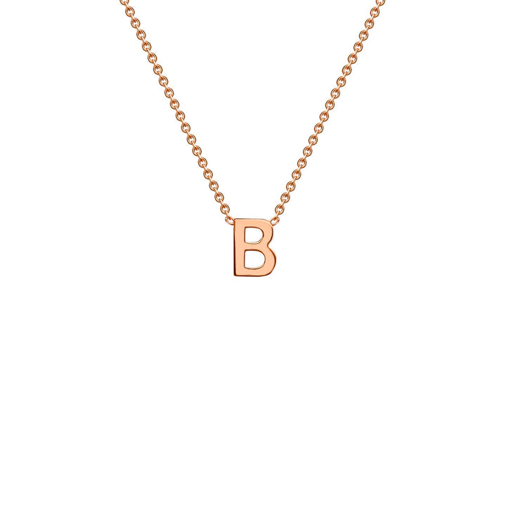 9K Rose Gold 'B' Initial Adjustable Letter Necklace 38/43cm