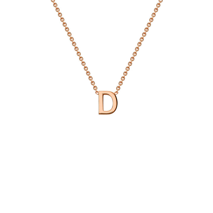 9K Rose Gold 'D' Initial Adjustable Letter Necklace 38/43cm