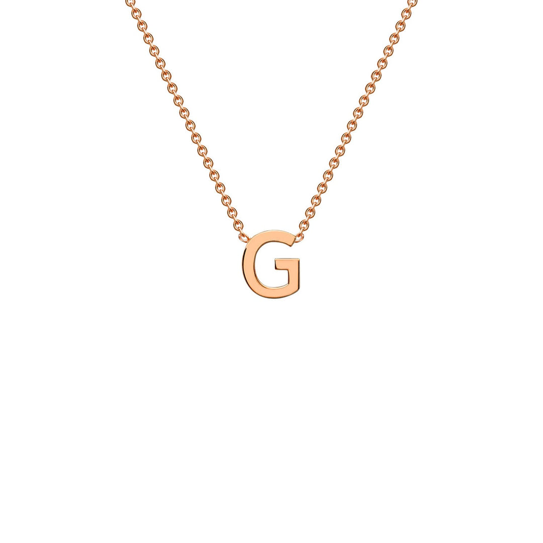 9K Rose Gold 'G' Initial Adjustable Letter Necklace 38/43cm