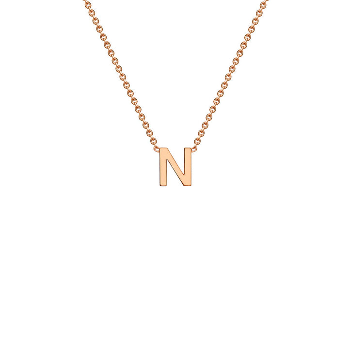 9K Rose Gold 'N' Initial Adjustable Letter Necklace 38/43cm