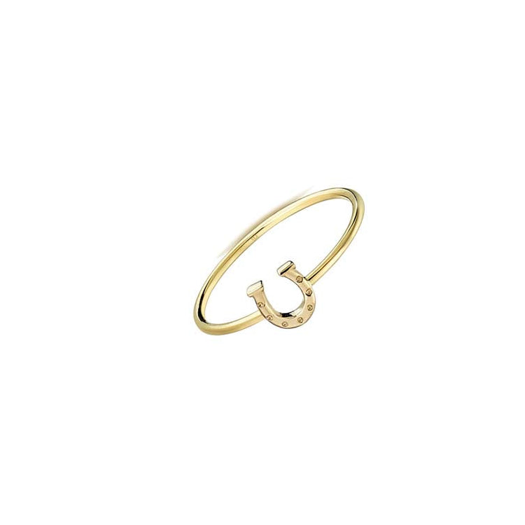 9K Yellow Gold Lucky Horseshoe Ring