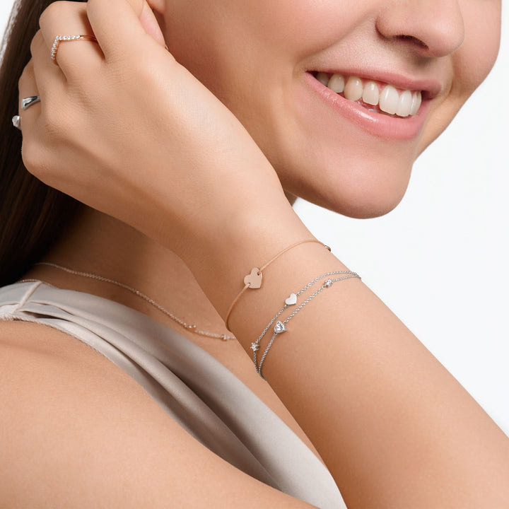 Thomas Sabo Bracelet with hearts and white stones silver
