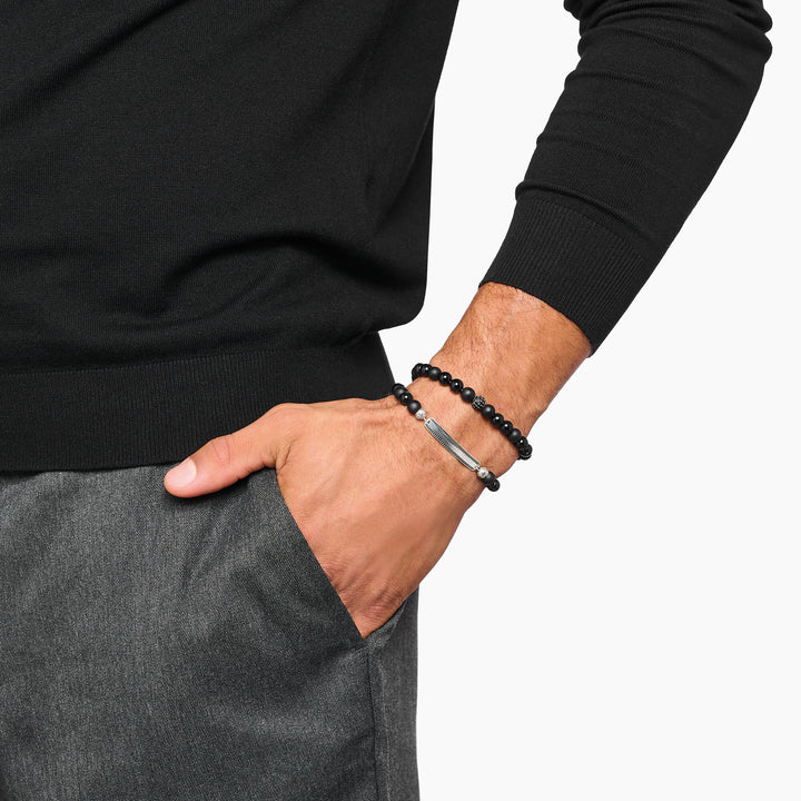 THOMAS SABO Obsidian bracelet with zirconia