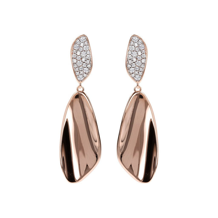 Bronzallure Leaf Earrings Cubic Zirconia