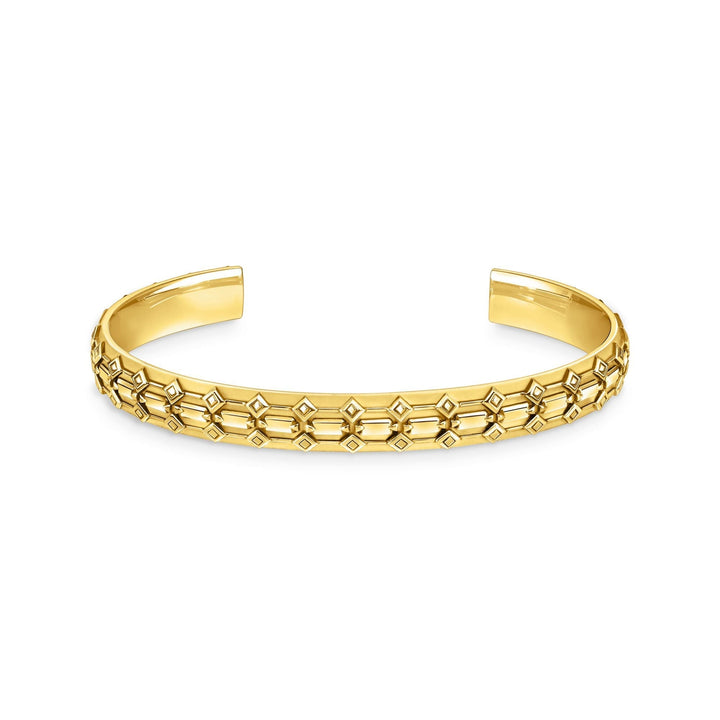THOMAS SABO Gold Wide Bangle with Crocodile Detailing