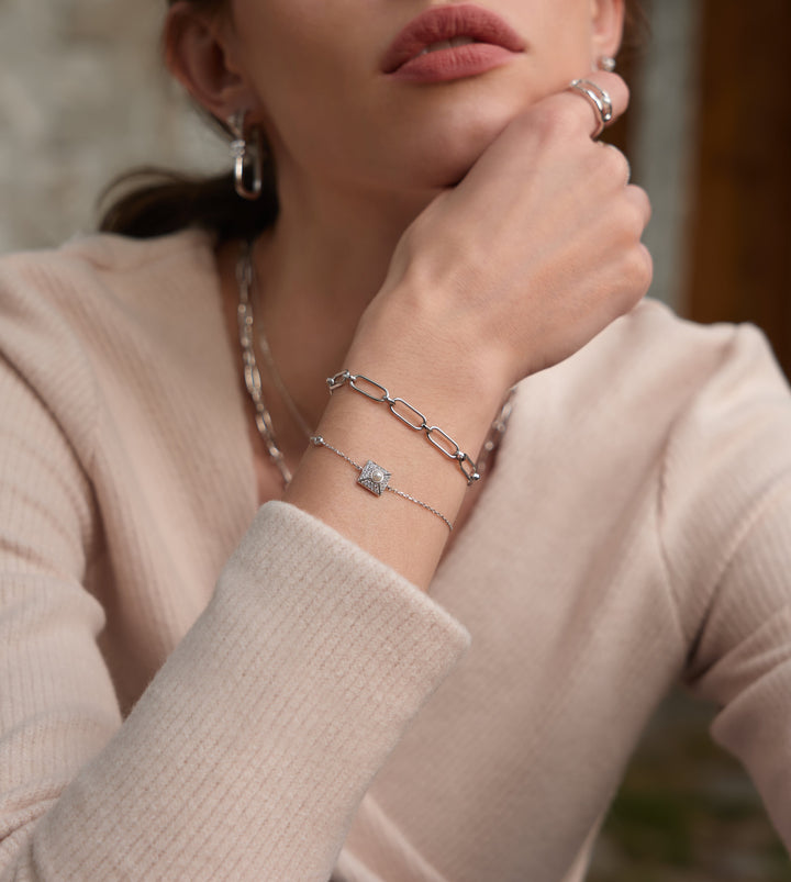 Ania Haie Silver Pearl Pave Bracelet