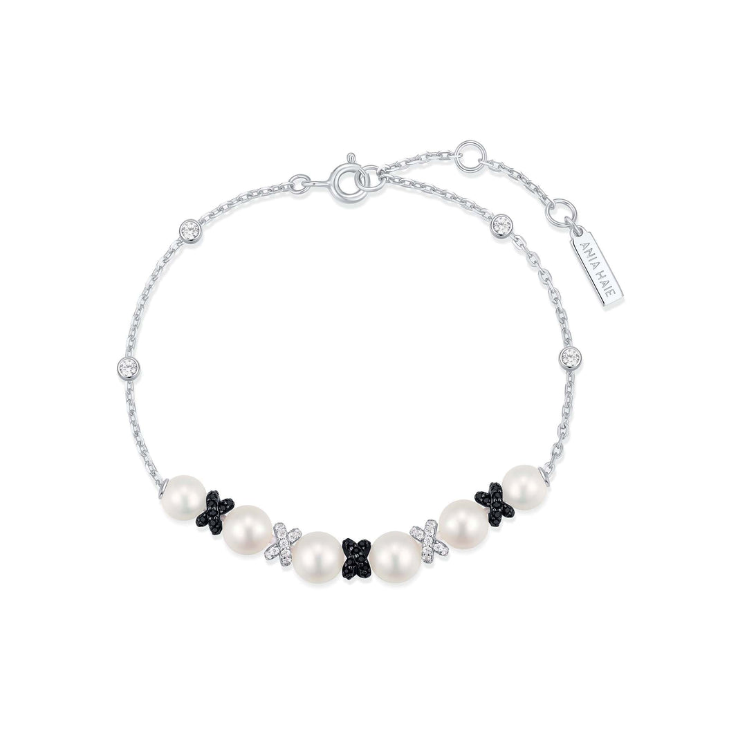Ania Haie Two-Tone Sparkling Braided Shell Pearl Bracelet