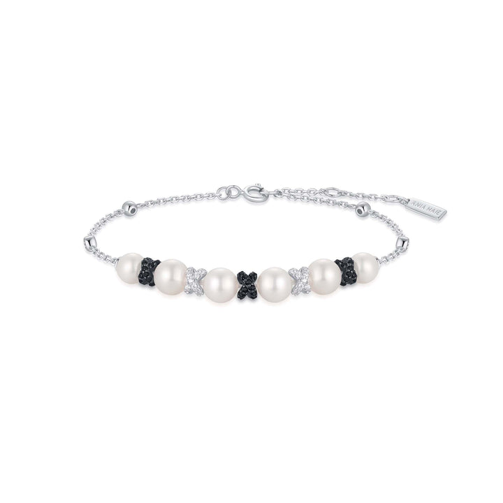 Ania Haie Two-Tone Sparkling Braided Shell Pearl Bracelet