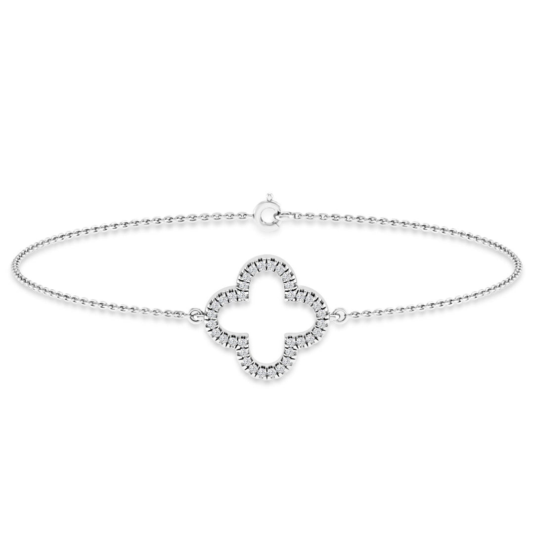 0.10ct HI I1 Diamond Bracelet 18.5cm in 9K White Gold