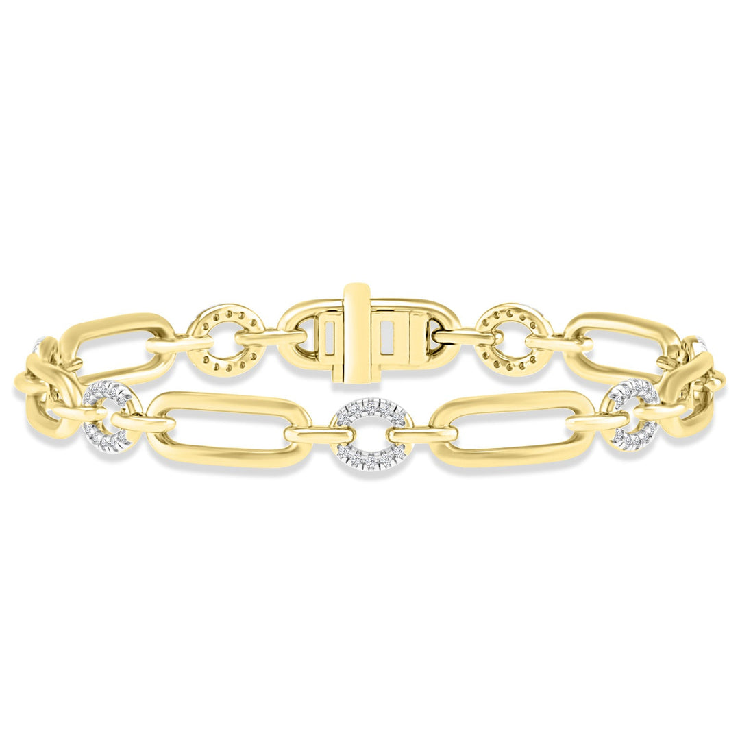 0.40ct HI I1 Diamond Bracelet 18.5cm in 9K Yellow Gold