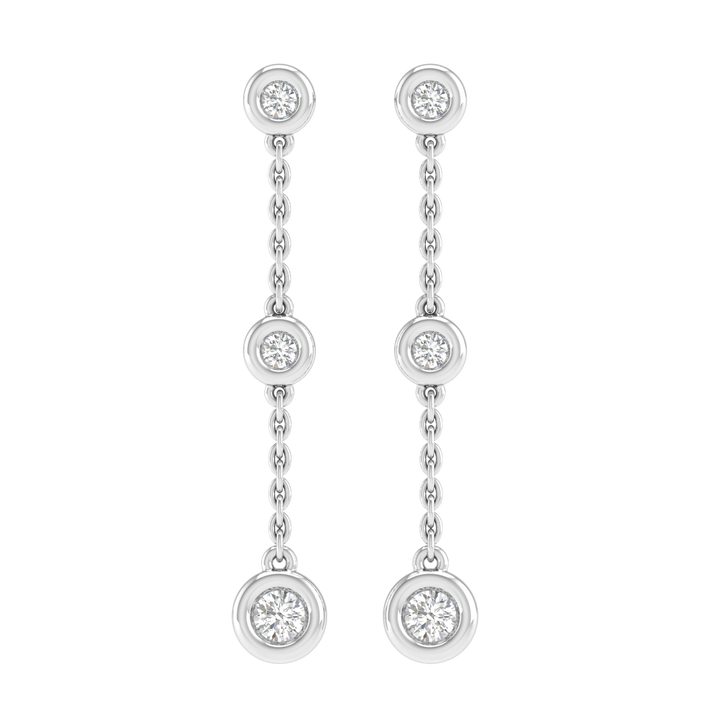 Diamond Chain Earrings with 0.25ct Diamonds in 9K White Gold