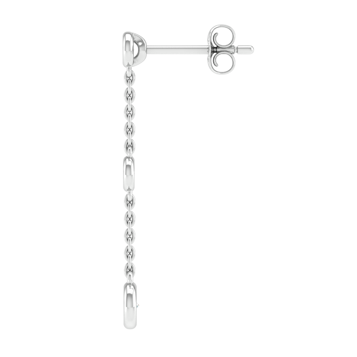 Diamond Chain Earrings with 0.25ct Diamonds in 9K White Gold