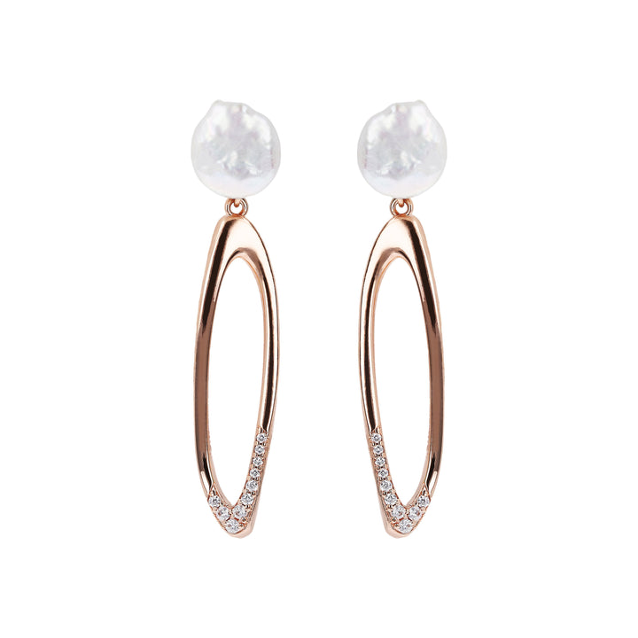 Bronzallure Hoop Earrings with Coin Pearls