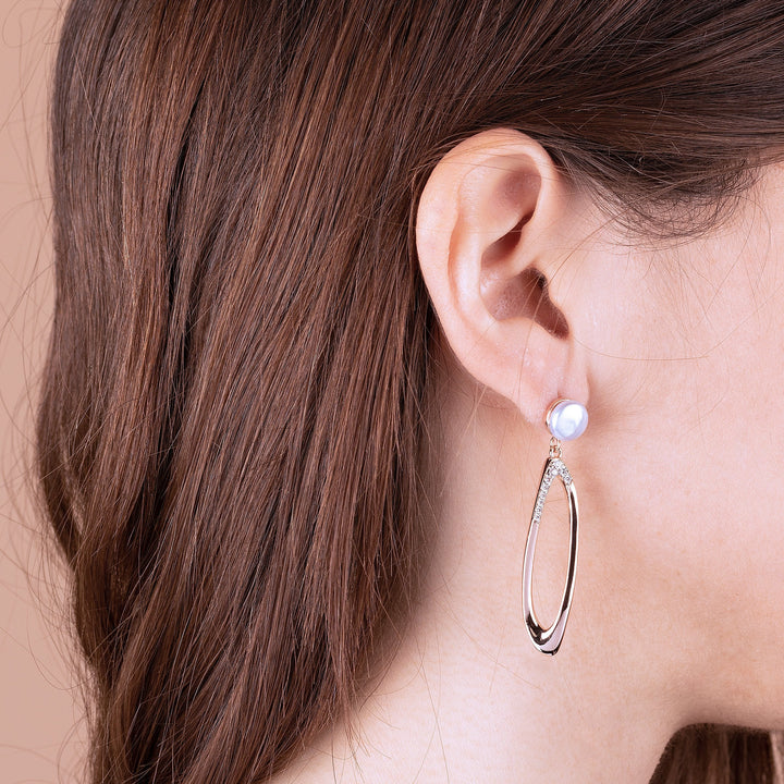 Bronzallure Hoop Earrings with Coin Pearls