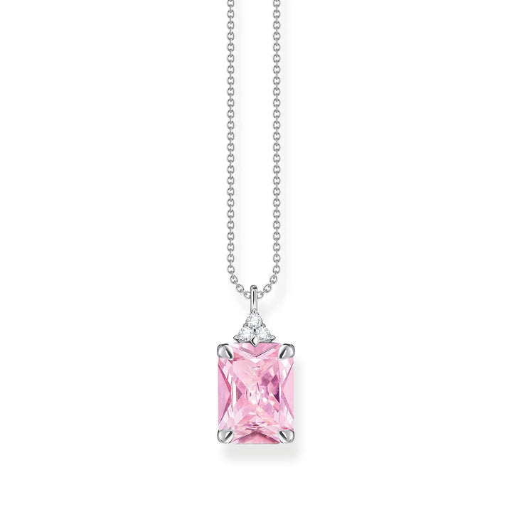 THOMAS SABO Heritage Pink Stone Silver Necklace