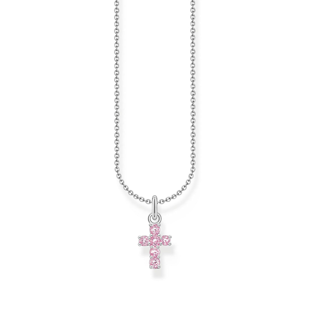 THOMAS SABO Necklace with cross pendant with pink zirconia