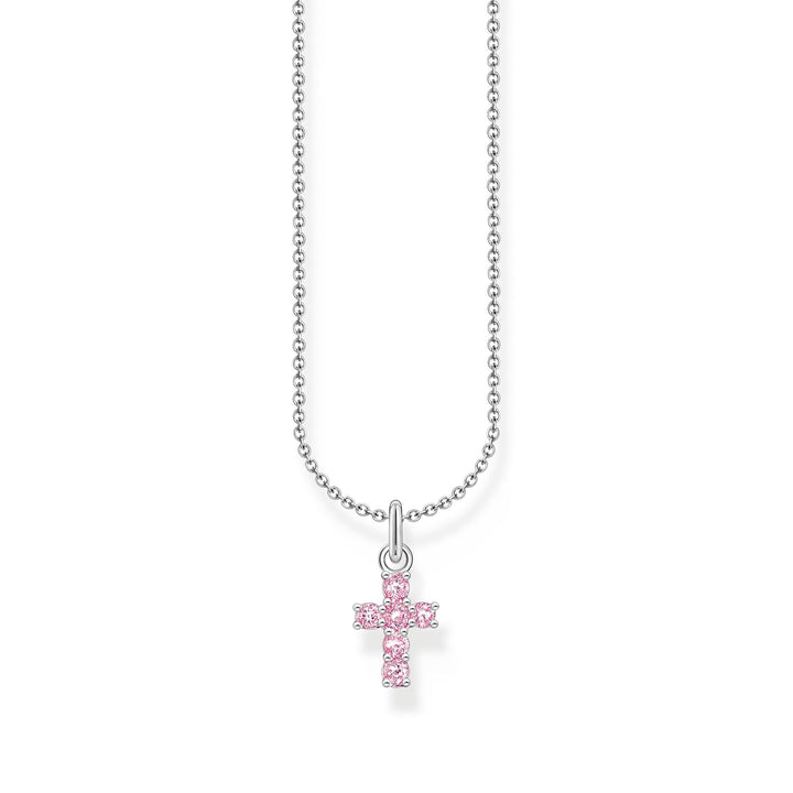THOMAS SABO Necklace with cross pendant with pink zirconia