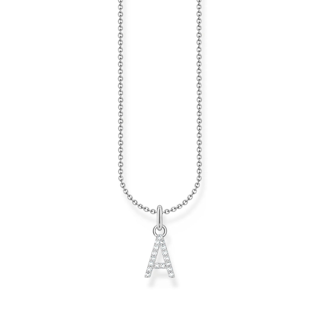 THOMAS SABO Necklace with letter pendant A and white zirconia - silver