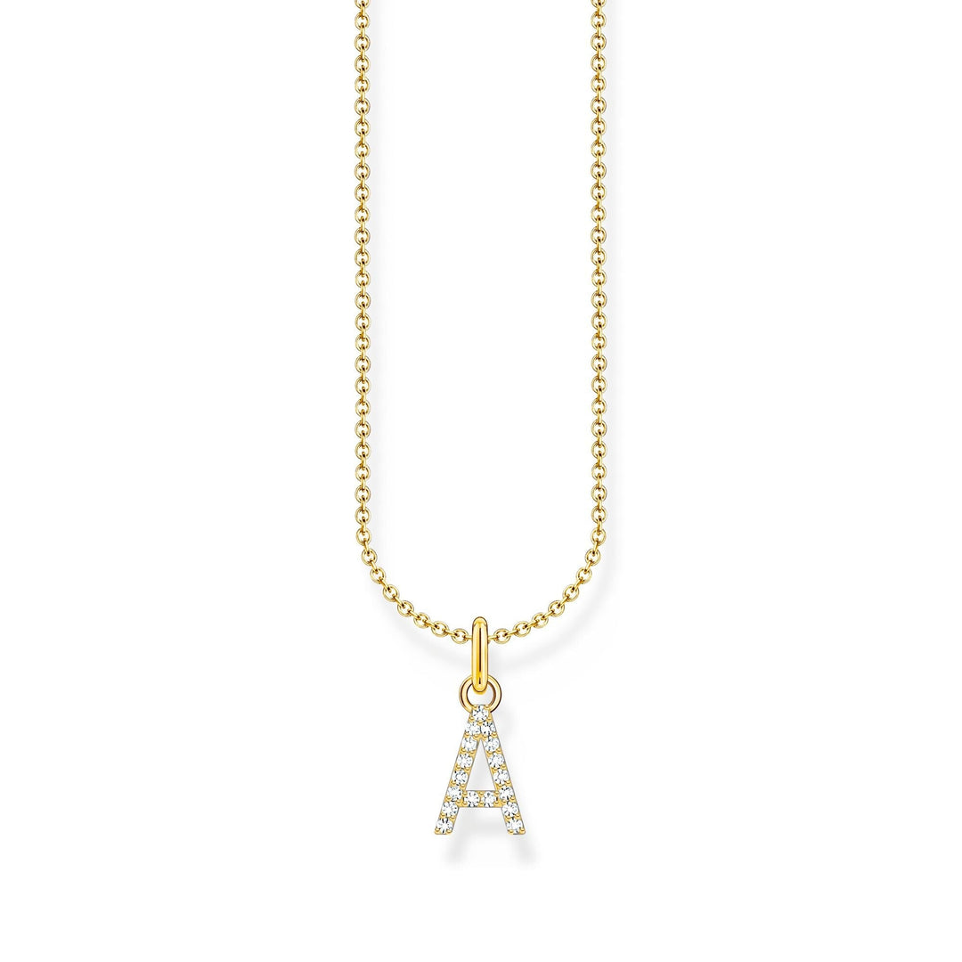 THOMAS SABO Necklace with letter pendant A and white zirconia - gold