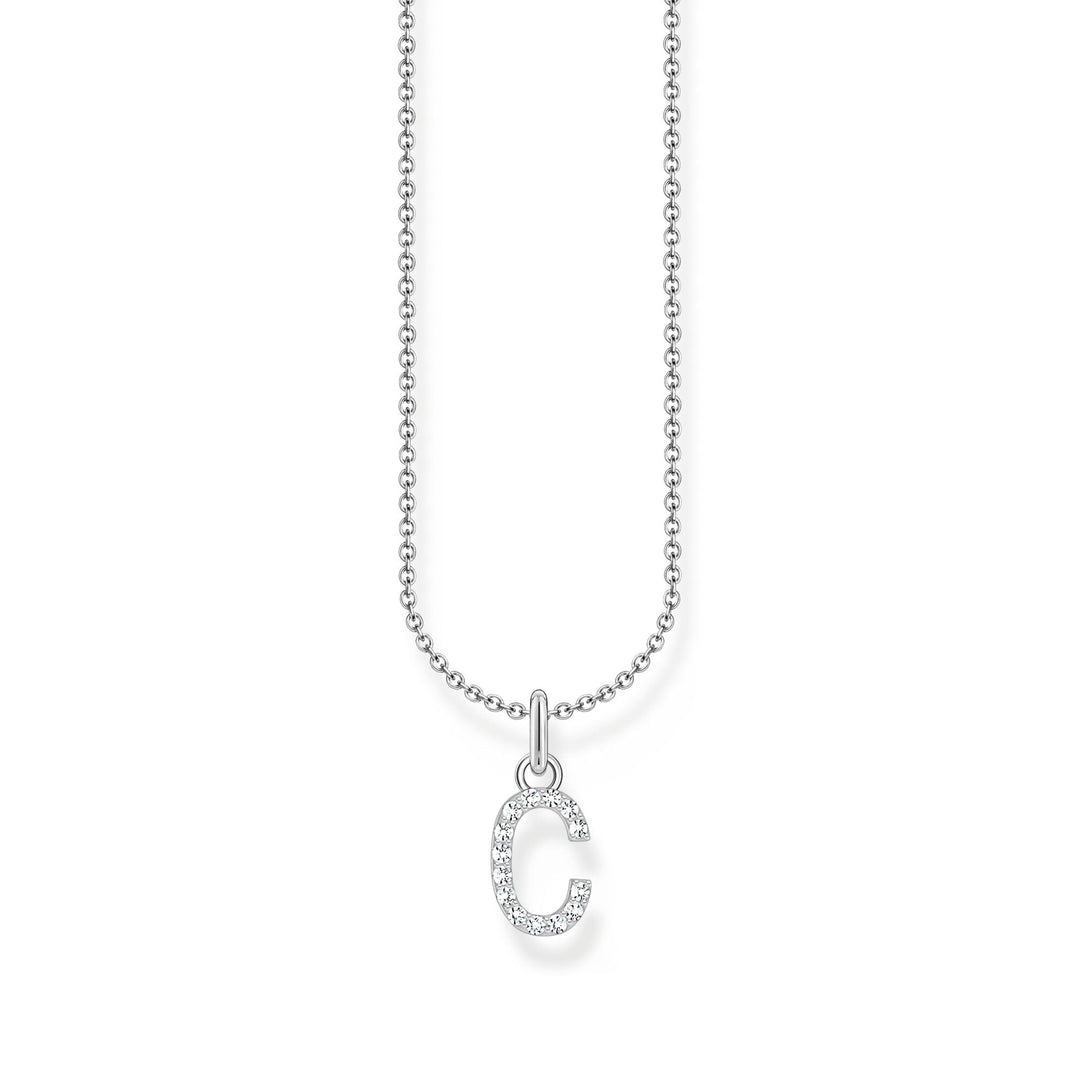 THOMAS SABO Necklace with letter pendant C and white zirconia - silver