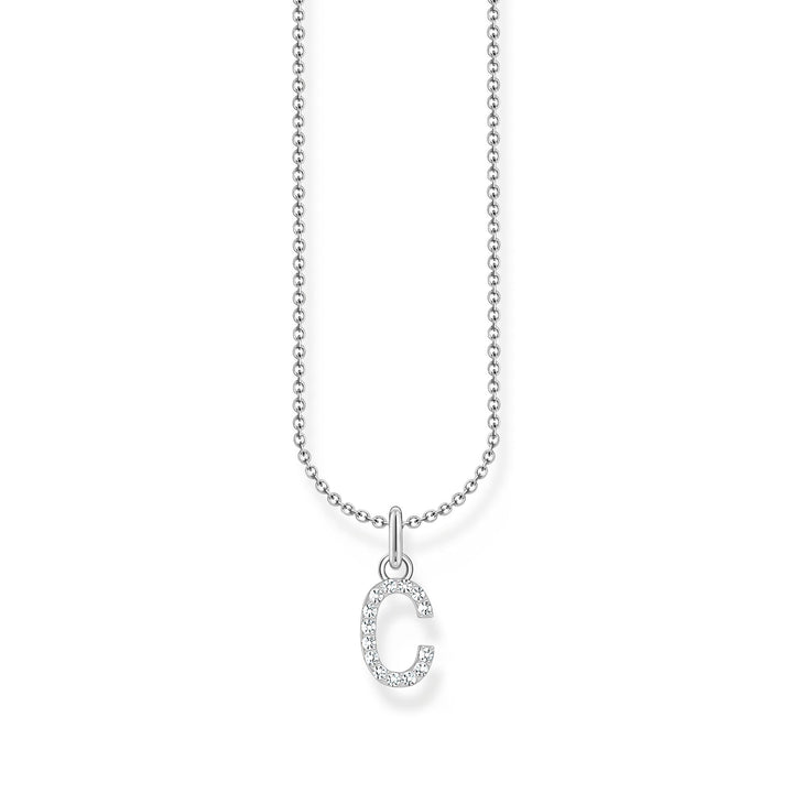 THOMAS SABO Necklace with letter pendant C and white zirconia - silver