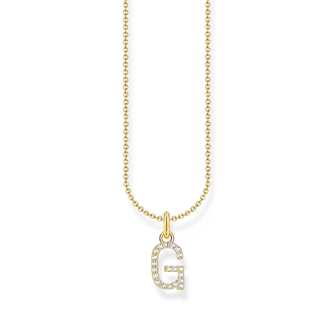 THOMAS SABO Necklace with letter pendant G and white zirconia - gold