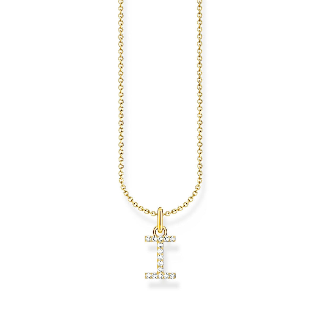 THOMAS SABO Necklace with letter pendant I and white zirconia - gold