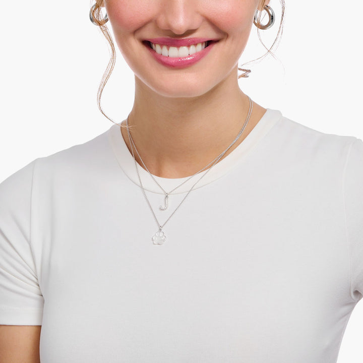 THOMAS SABO Necklace with letter pendant J and white zirconia - silver