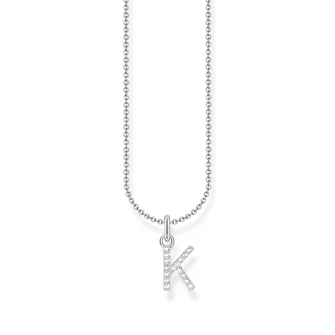 THOMAS SABO Necklace with letter pendant K and white zirconia - silver