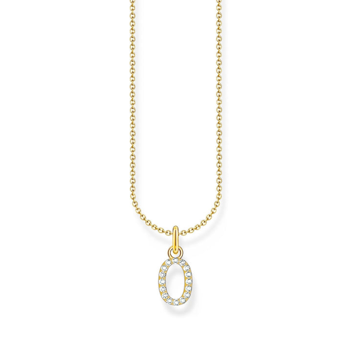 THOMAS SABO Necklace with letter pendant O and white zirconia - gold