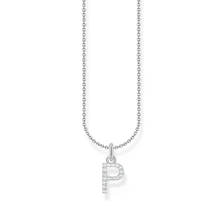 THOMAS SABO Necklace with letter pendant P and white zirconia - silver