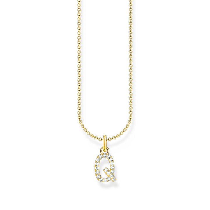 THOMAS SABO Necklace with letter pendant Q and white zirconia - gold